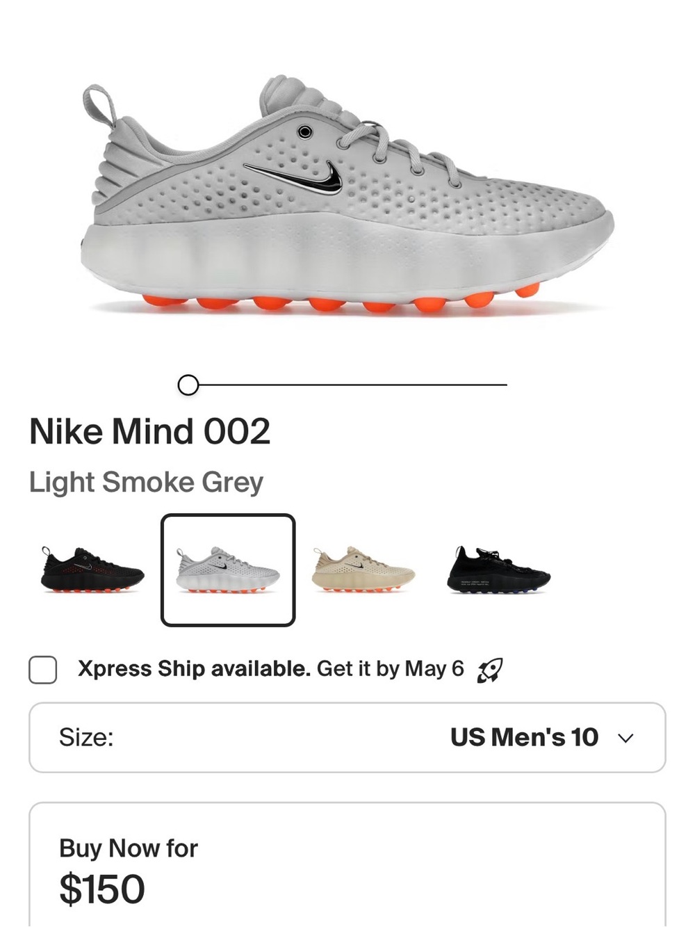 NEW Nike Mind 002 Sneakers in Light Smoke Grey size 9.5 unisex. Great style!
